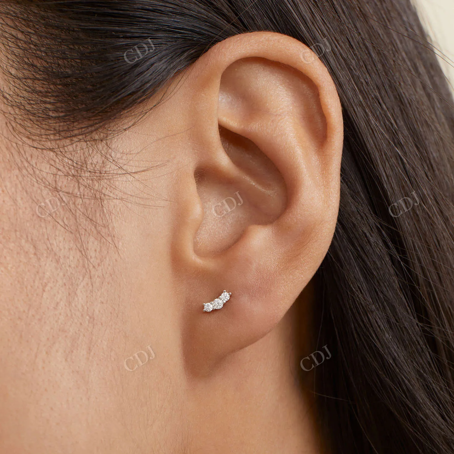 0.0731CTW Lab Grown Round Diamond Stud Earring