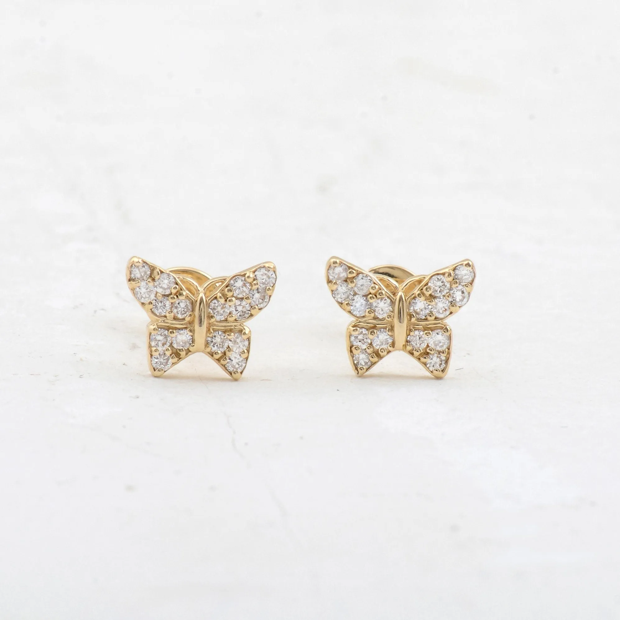 0.12CTW Moissanite Butterfly Diamond Stud Earrings