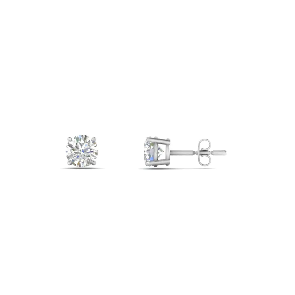 0.25 To 5 Carat Lab Diamond Round Stud Earring 14K Gold