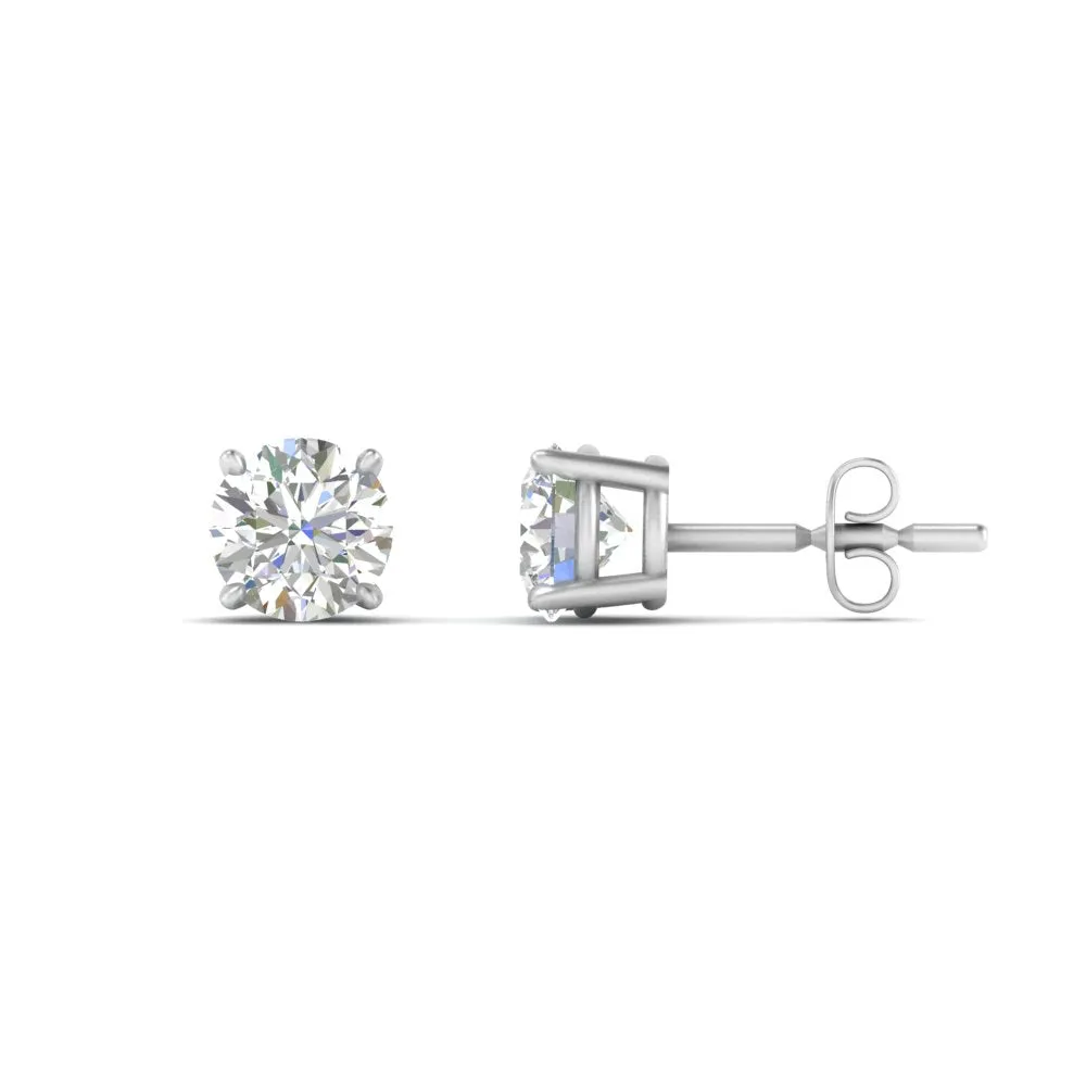 0.25 To 5 Carat Lab Diamond Round Stud Earring 14K Gold