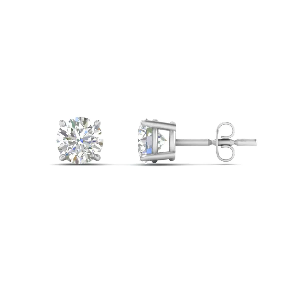 0.25 To 5 Carat Lab Diamond Round Stud Earring 14K Gold