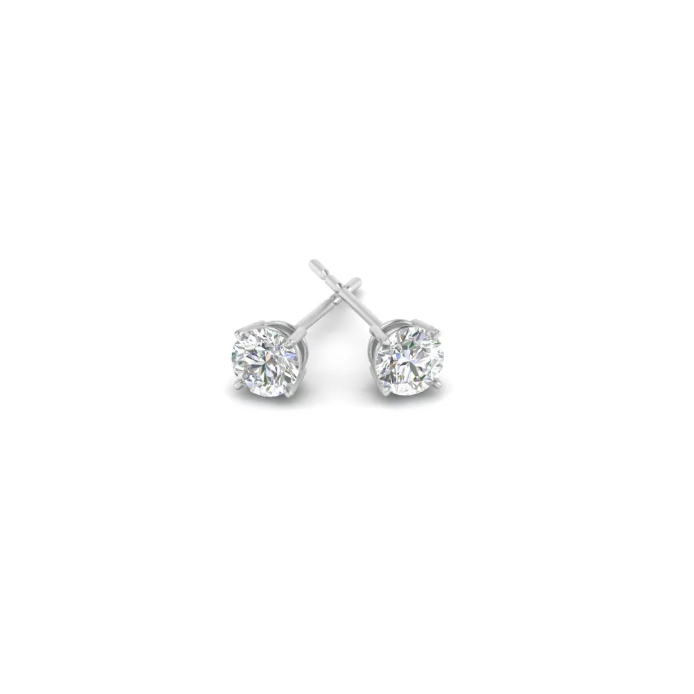 0.25 To 5 Carat Lab Diamond Round Stud Earring 14K Gold