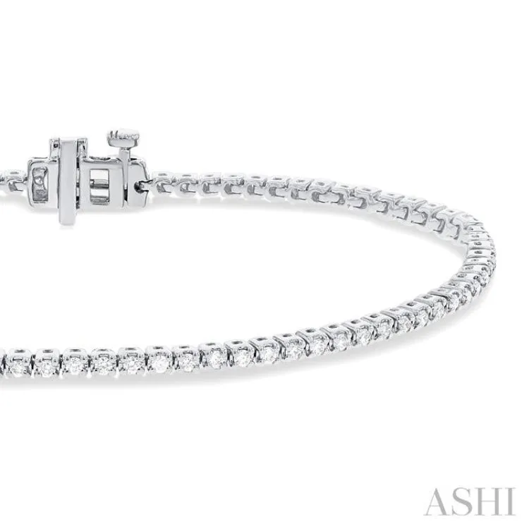 1 Ctw Round Cut Diamond Tennis Bracelet in 14K White Gold