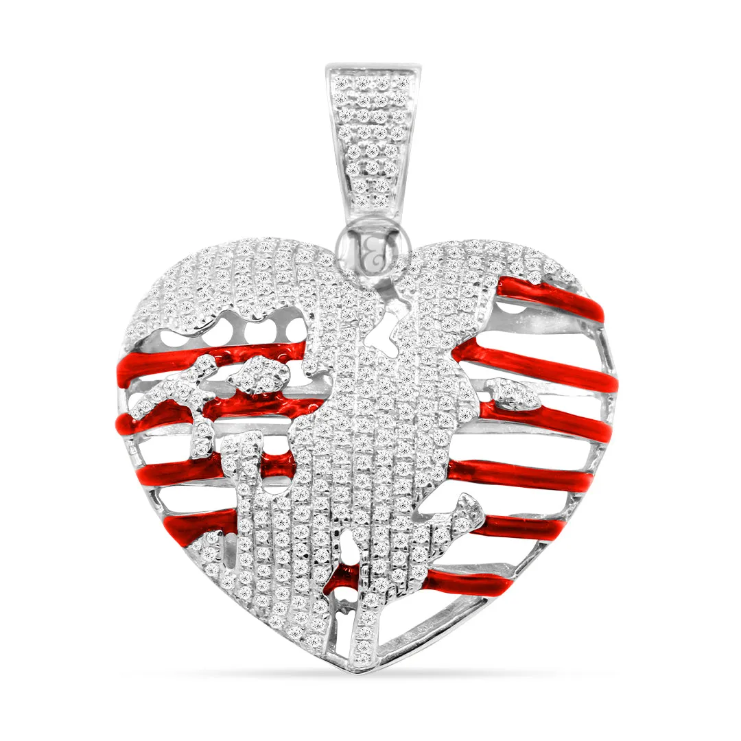 10K Yellow Gold Broken Heart Ribcage Pendant With 1.00CT Diamond