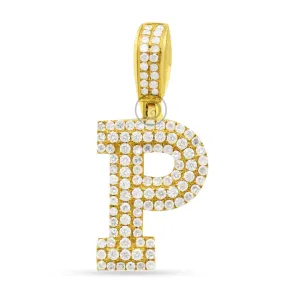 10K Yellow Gold Initial Pendant With 0.72CT Diamonds