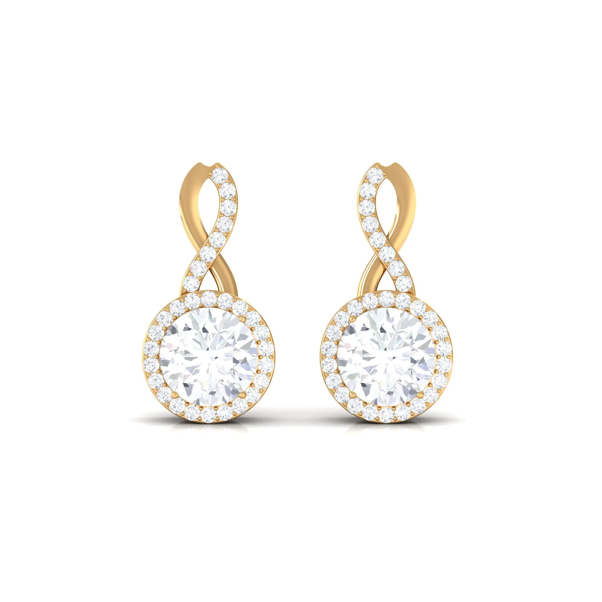 1.25 CT Minimal Zircon Infinity Stud Earrings in Gold