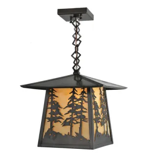 12"Sq Stillwater Tall Pines Outdoor Pendant