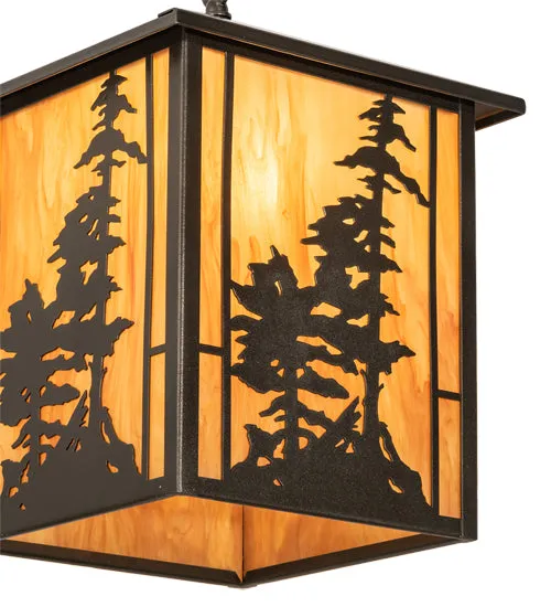 12"Sq Tall Pines Lantern Outdoor Pendant