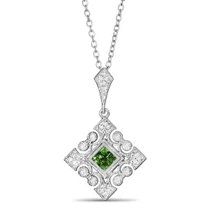 14K D0.09CT, EM 0.25CT EMERALD & DIAMOND PENDANT (121PB2801AED)