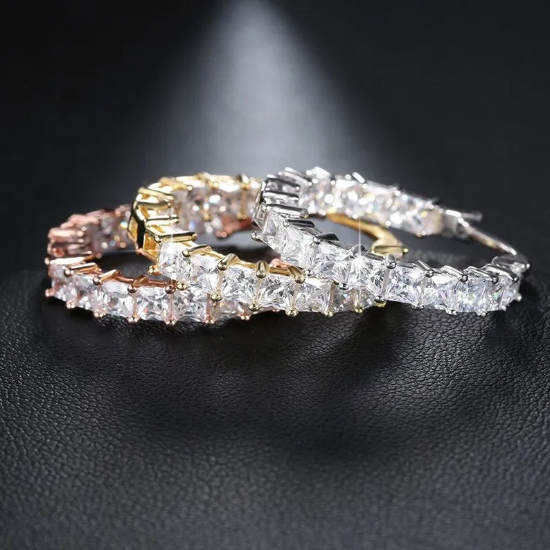 14K Gold-Filled Thick Zircon Hoop Earrings