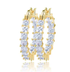 14K Gold-Filled Thick Zircon Hoop Earrings