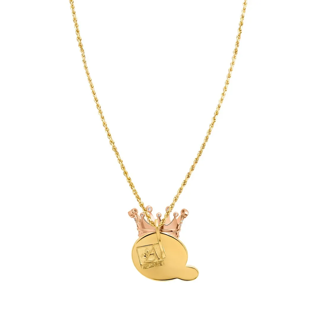 14k Gold King D Pendant 3.82 Ctw