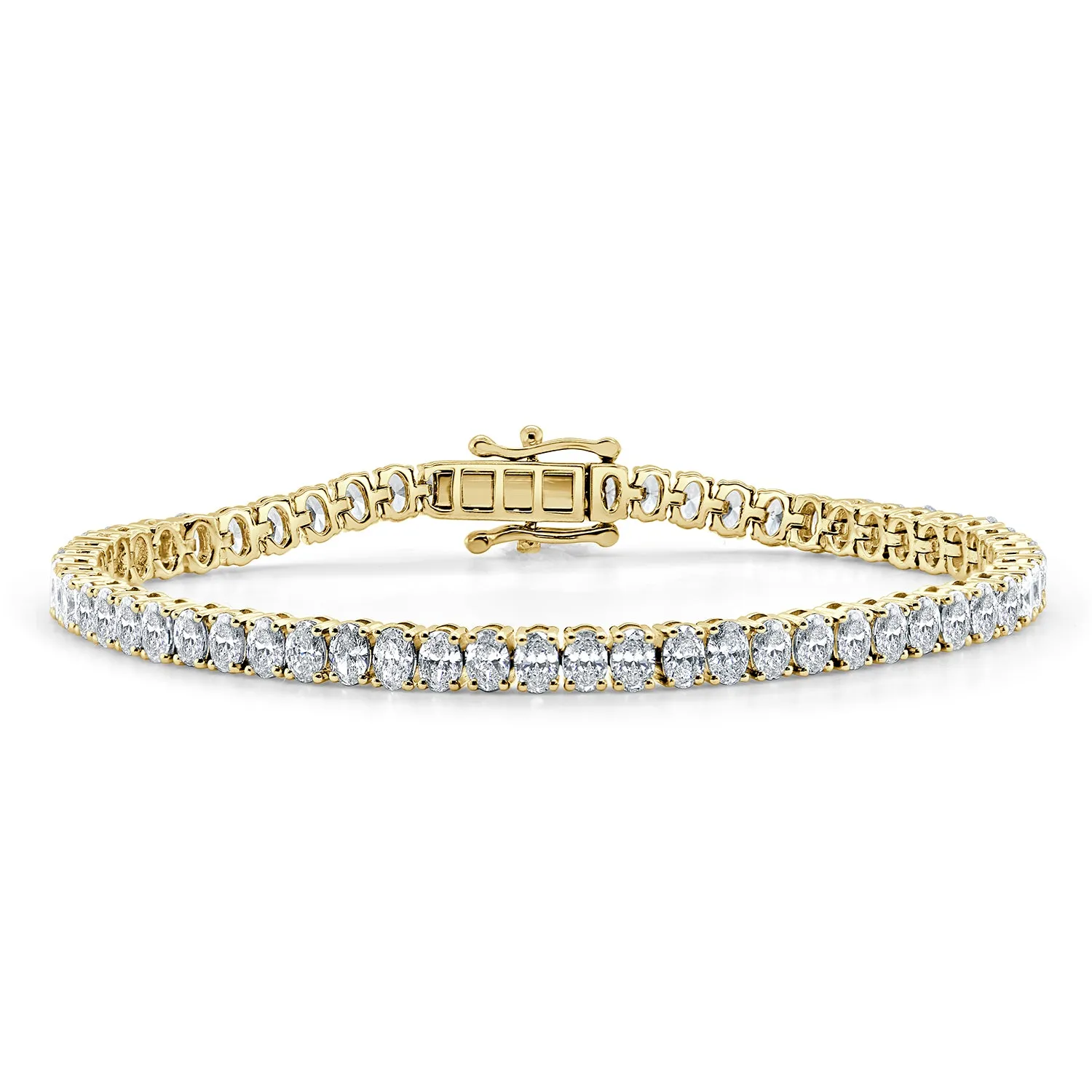 14k Gold Oval Diamond Tennis Bracelet - 7.17ct