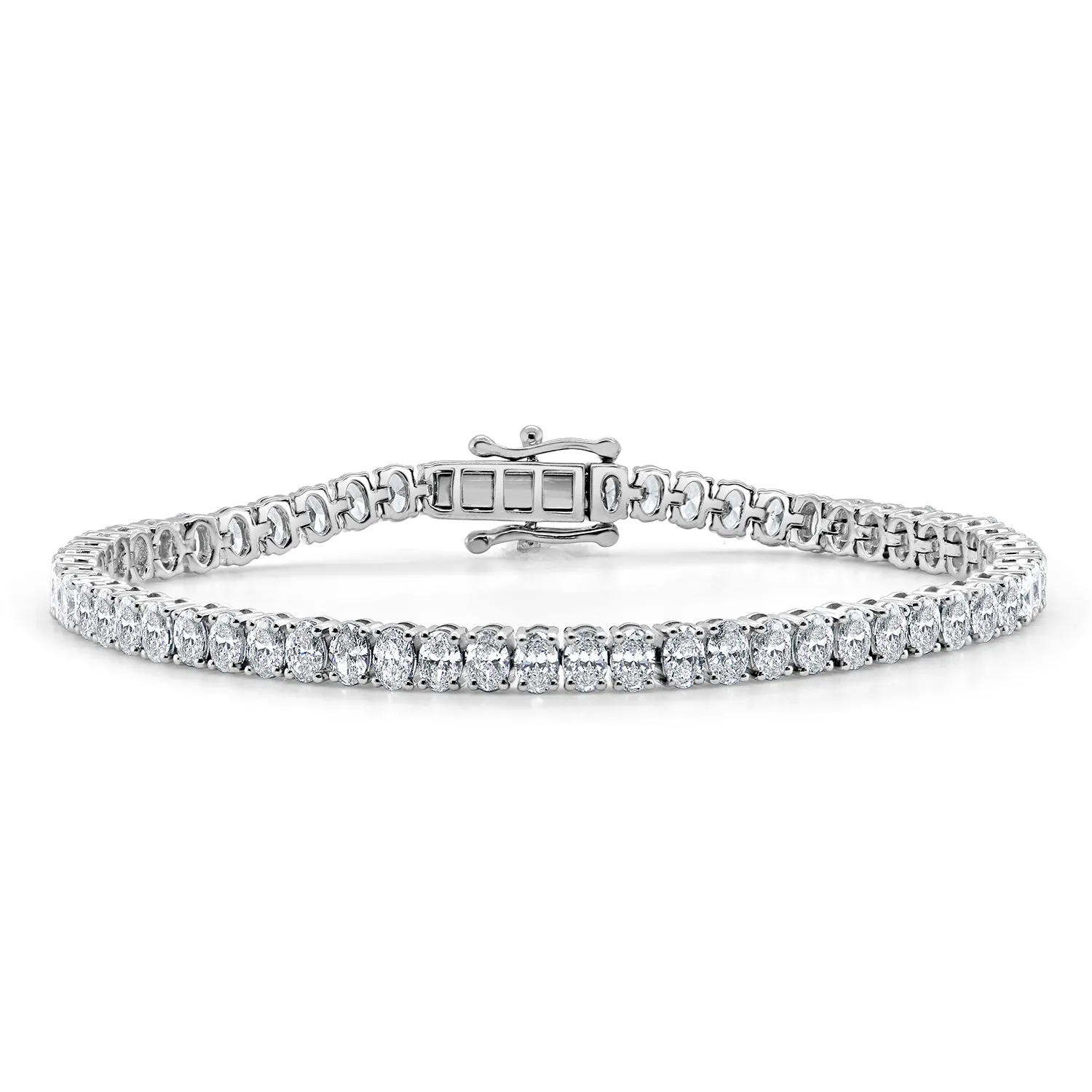 14k Gold Oval Diamond Tennis Bracelet - 7.17ct