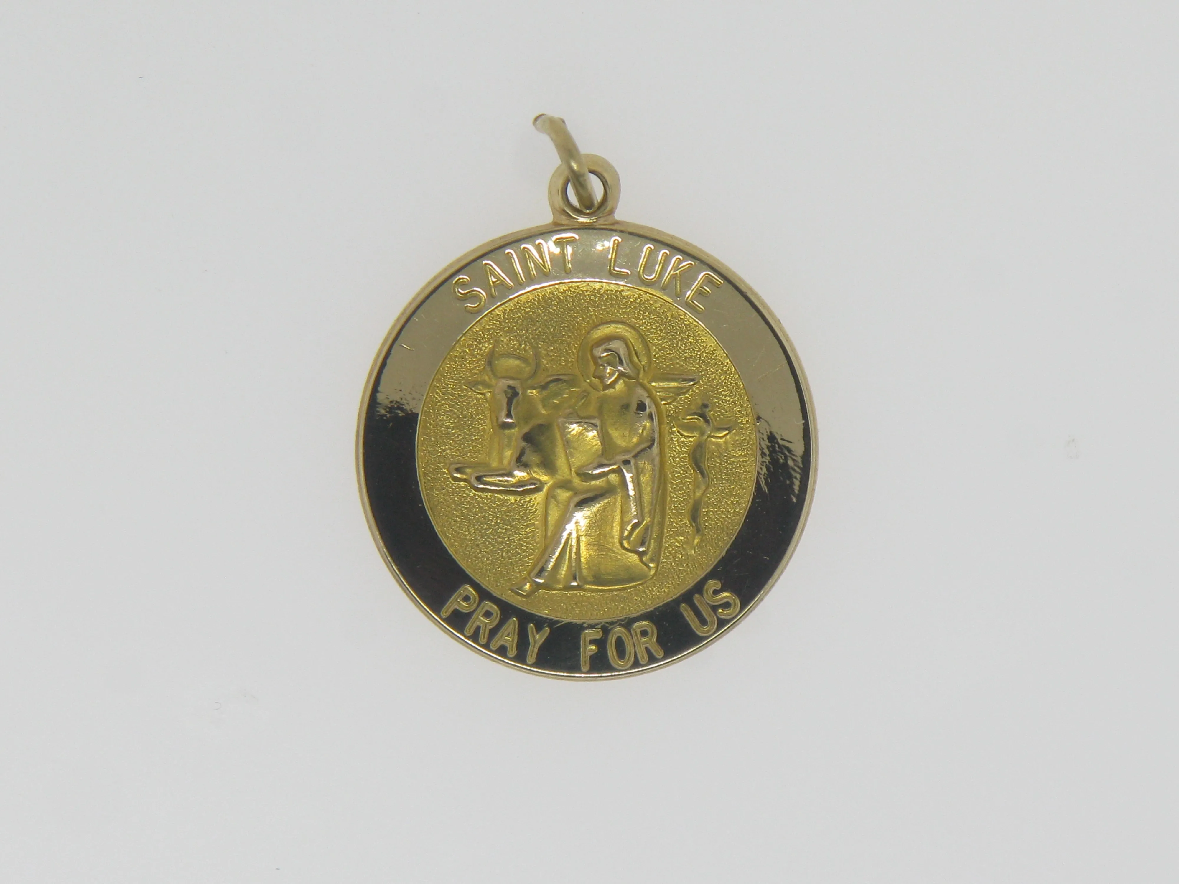 14K Yellow Gold Saint Luke Pendant