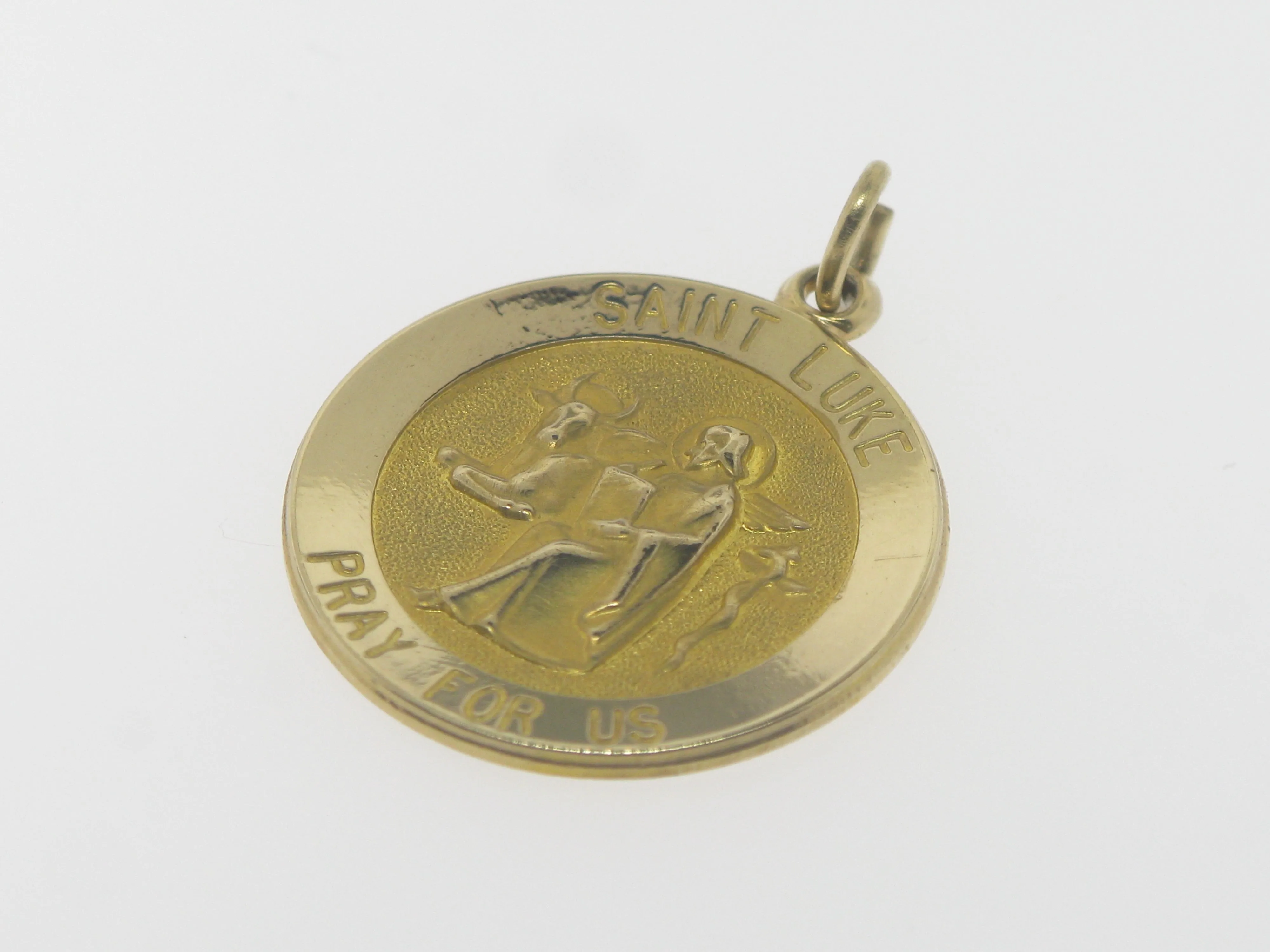 14K Yellow Gold Saint Luke Pendant