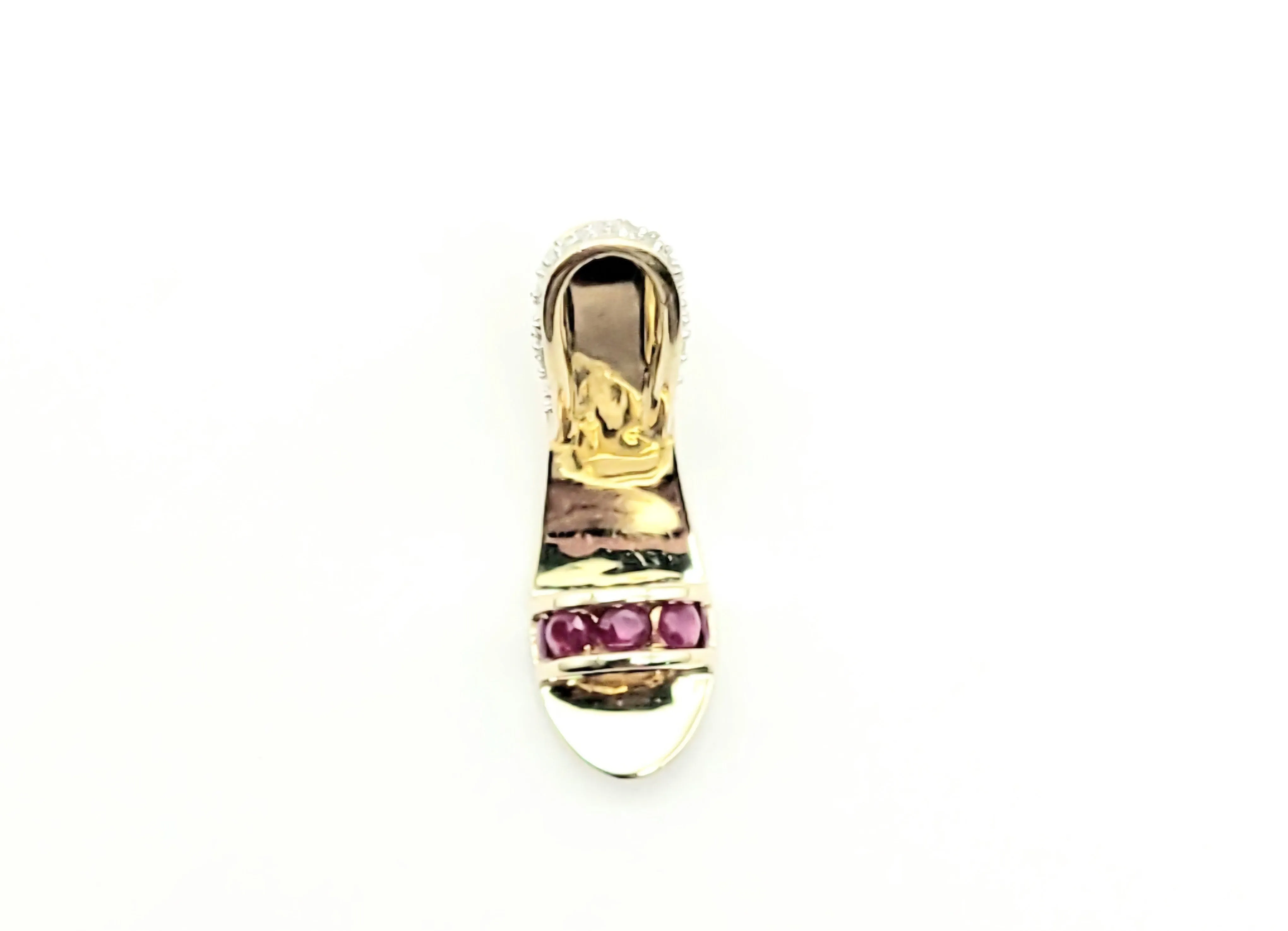 14kt Yellow Gold Ruby High Heal Pendant