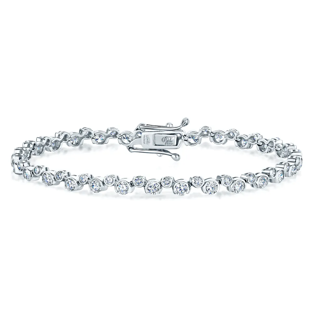 18ct White Gold Diamond Wave Style Bracelet