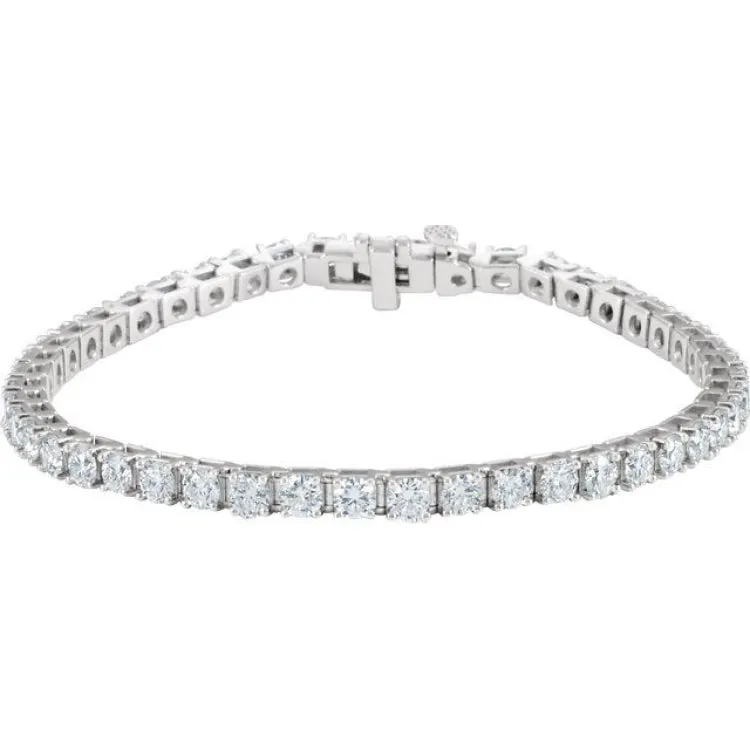 18K White 7 CTW Natural Diamond Line 7 1/4" Bracelet