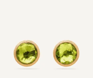 18K Yellow Gold Peridot Stud Earrings