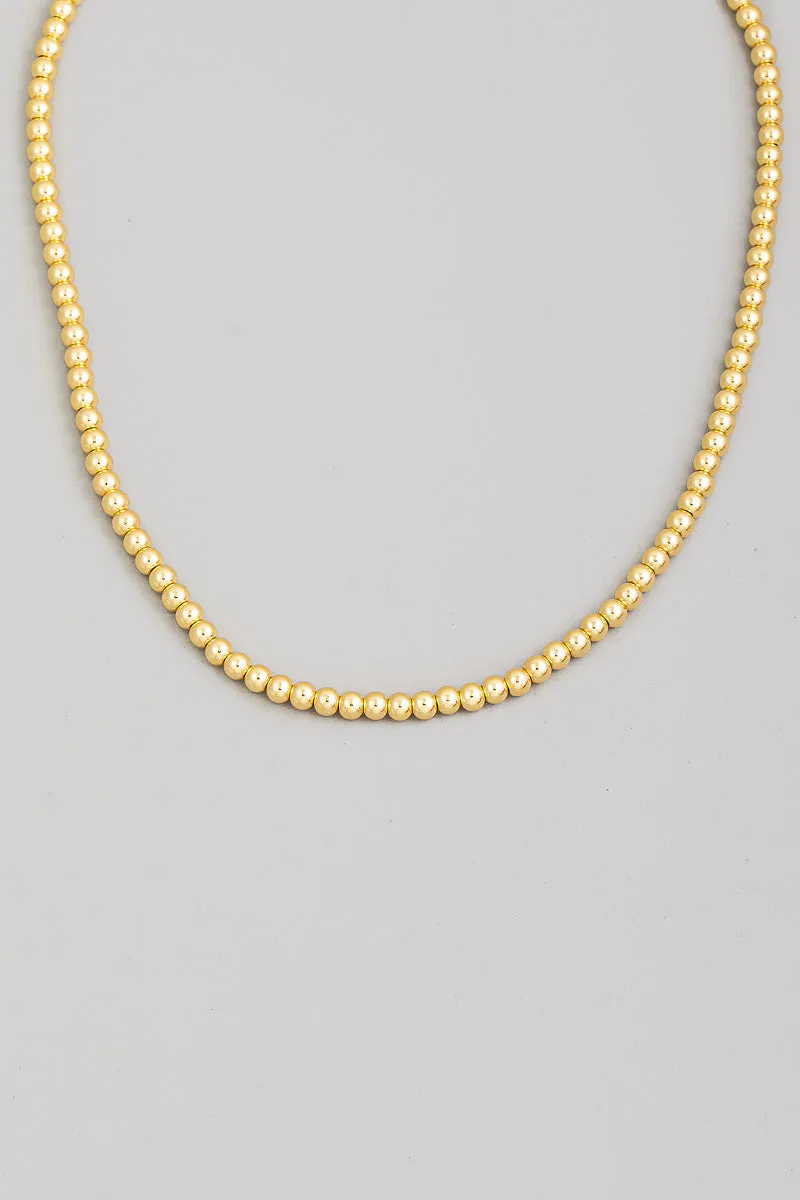 1MIL Gold Plated Dainty Beaded Necklace