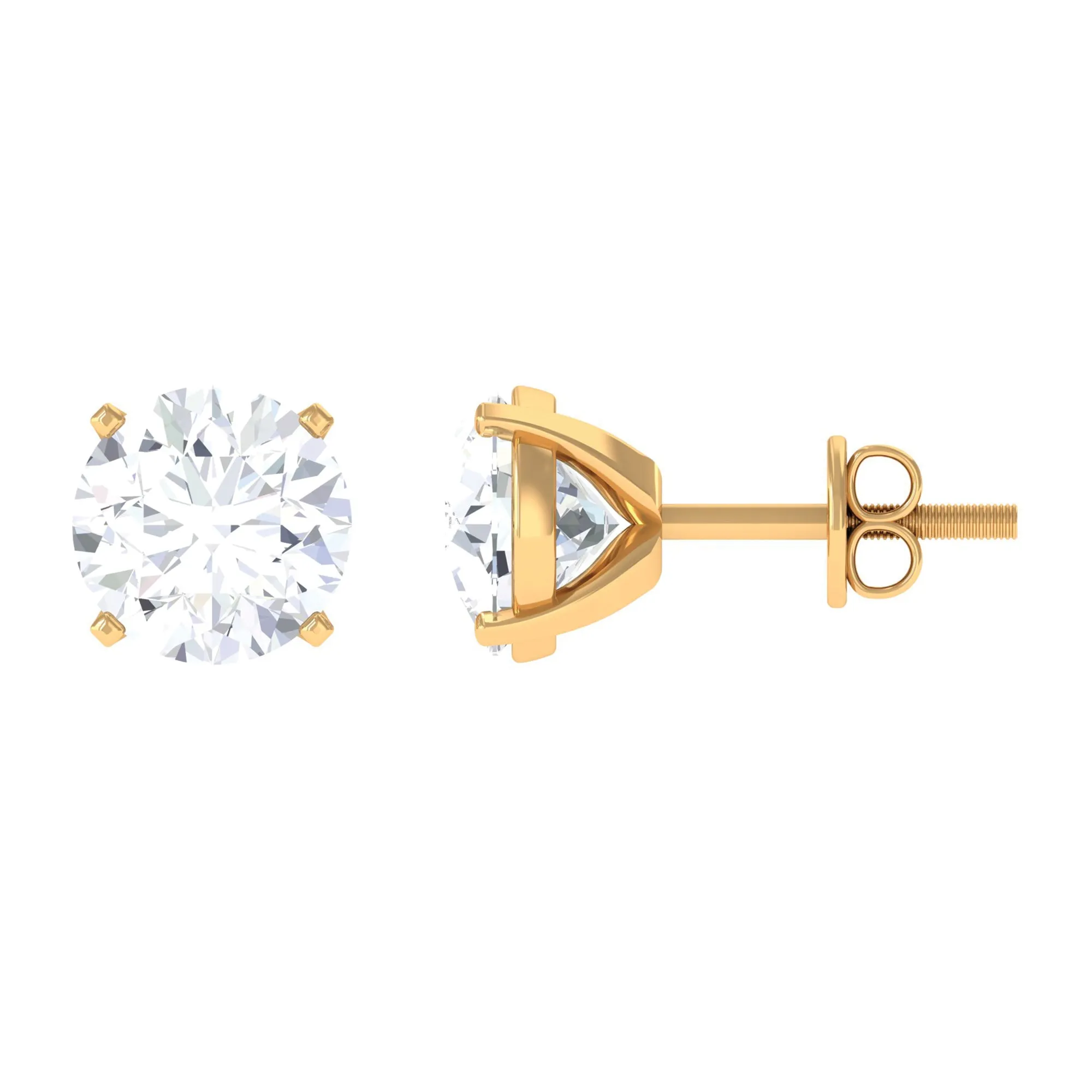 2 CT Moissanite Solitaire Stud Earrings for Women