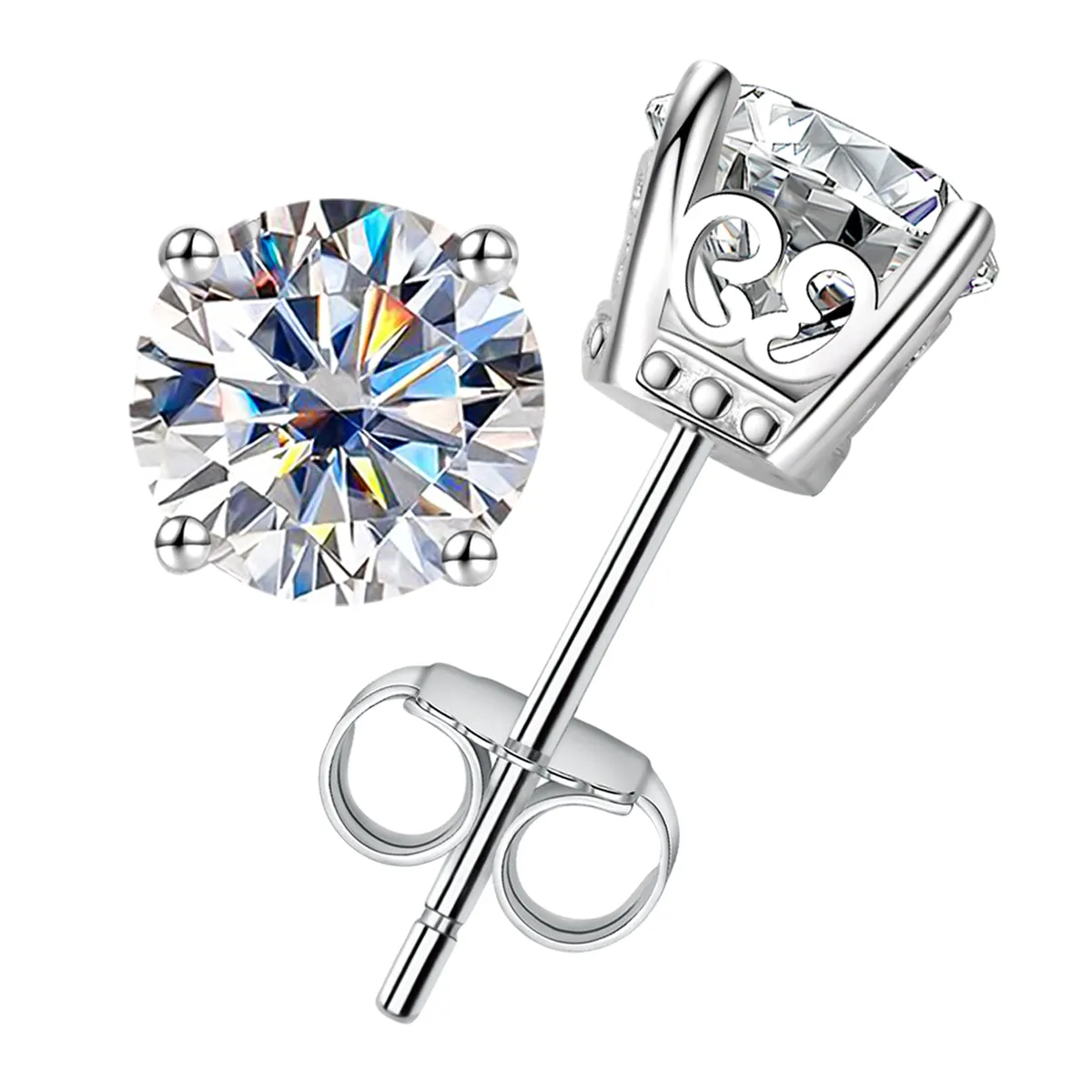 2.0CTTW D Color Moissanite Earrings 925 Sterling Silve Earrings