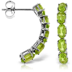 2.5 Carat 14K Solid White Gold Earrings Natural Peridot