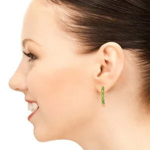 2.5 Carat 14K Solid White Gold Earrings Natural Peridot