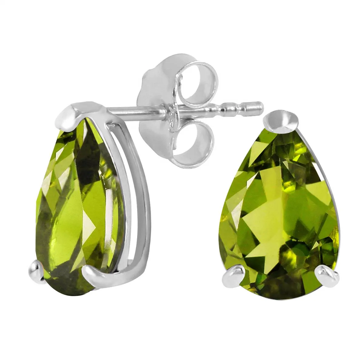 3 Carat 14K Solid White Gold Sweet Charmer Peridot Earrings