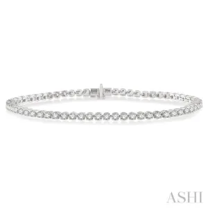 3 Ctw Round Cut Diamond Tennis Bracelet in 14K White Gold