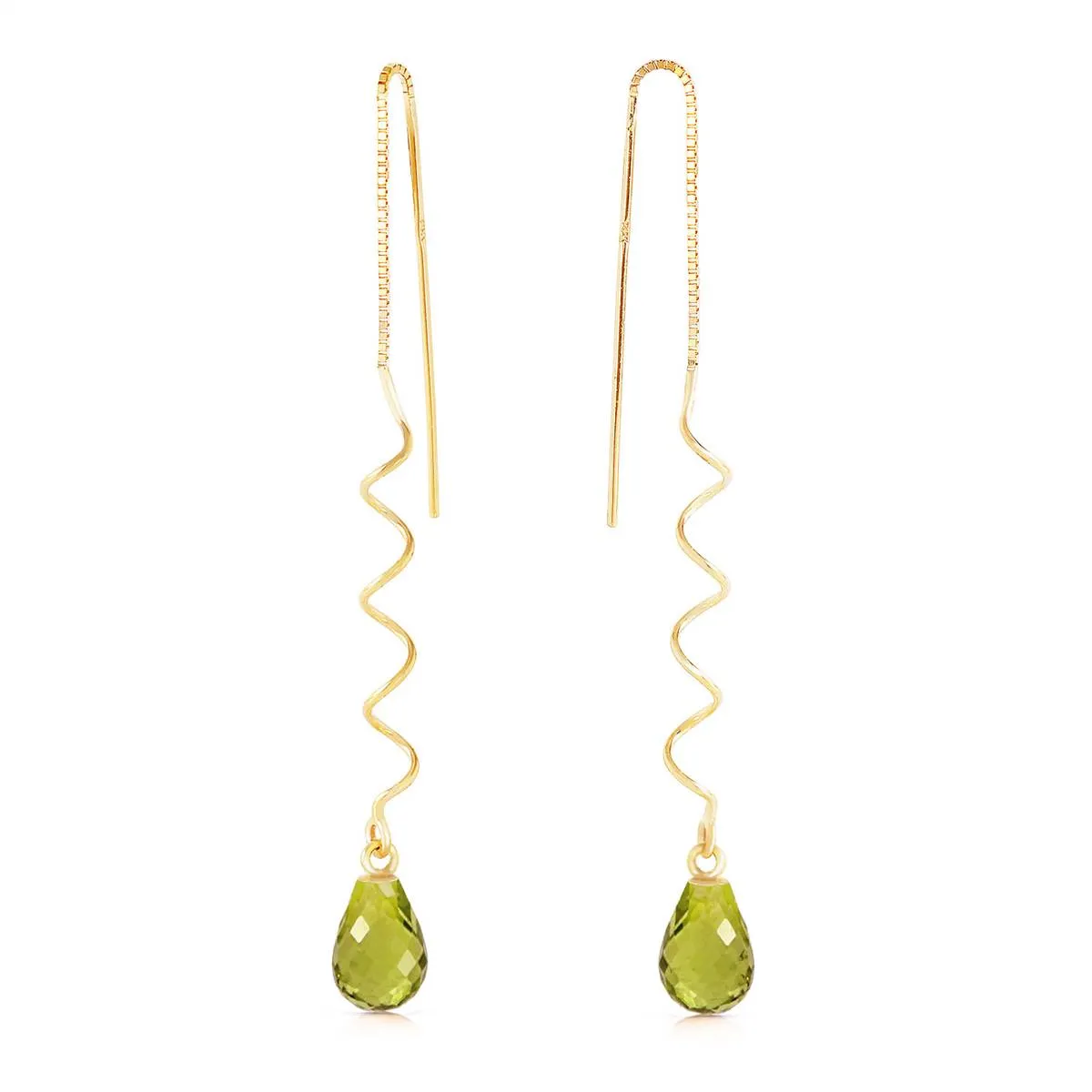 3.3 Carat 14K Solid Yellow Gold Tell The Truth Peridot Earrings