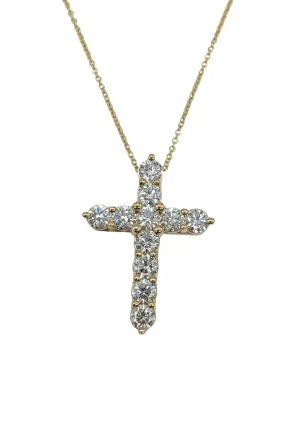 3.30 Carat Total Weight Lab Grown Diamond Cross and Chain