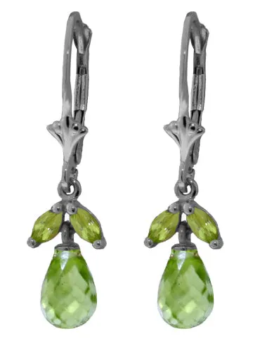 3.4 Carat 14K Solid Yellow Gold True To Life Peridot Earrings