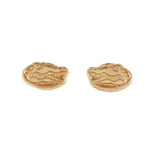 3/8" 14K Gold Gator Head Stud Earrings