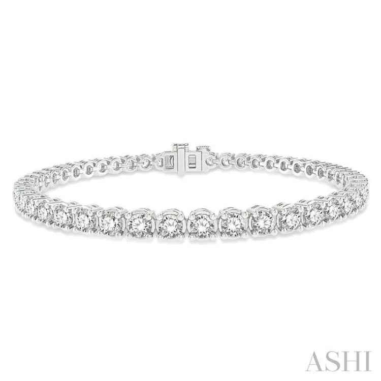 4 ctw Round Cut Diamond Tennis Bracelet in 14K White Gold