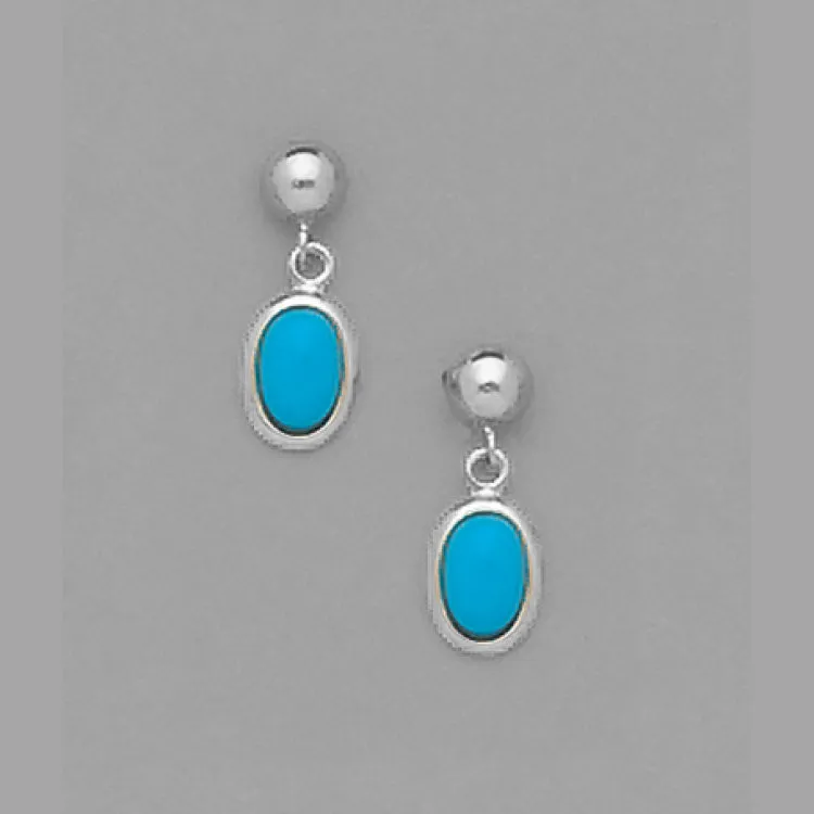 6x4 Genuine Turquoise on Post Dangles