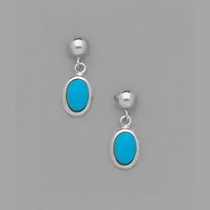 6x4 Genuine Turquoise on Post Dangles