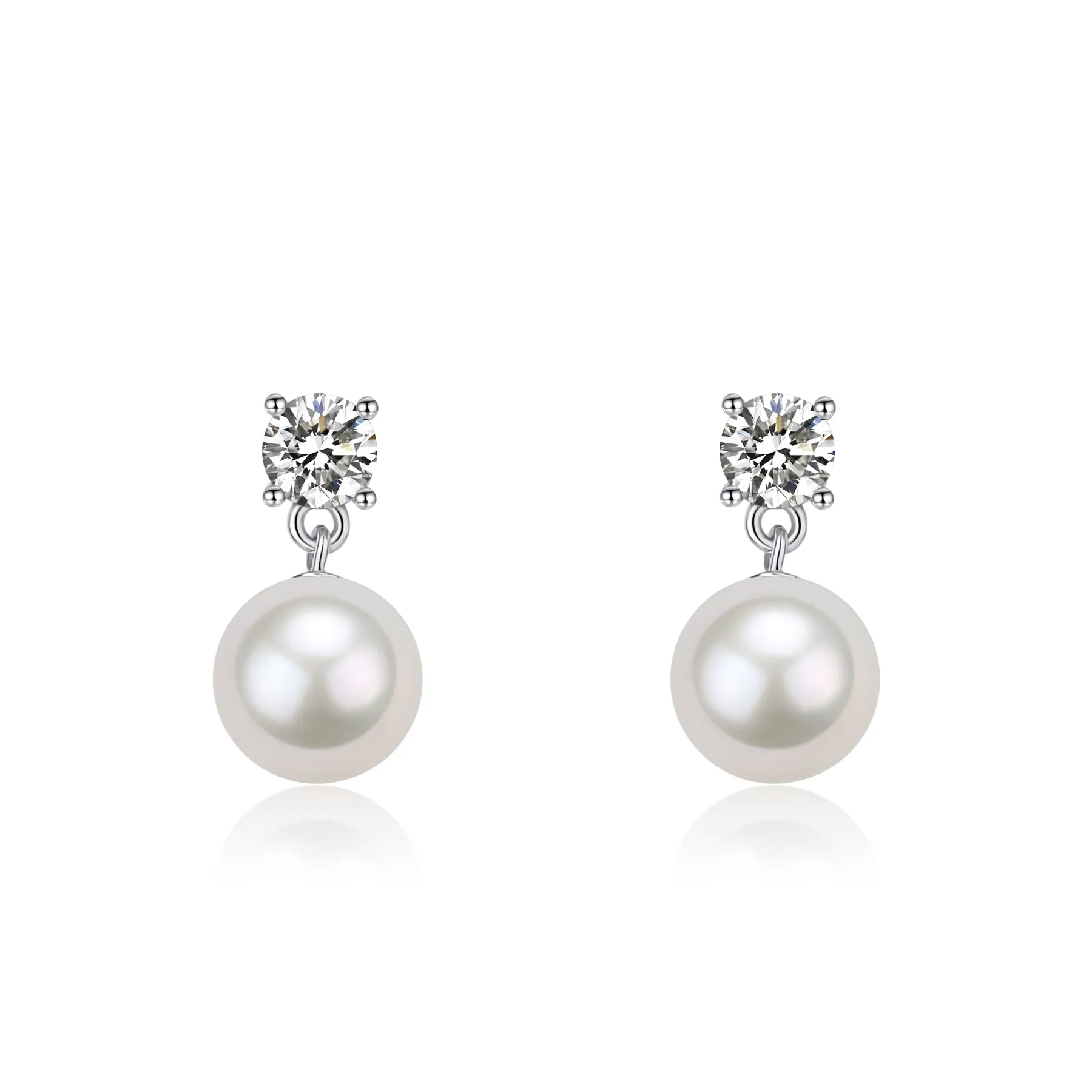 9-10mm Freshwater Pearl & Sasha Drop Large Zircon Earrings