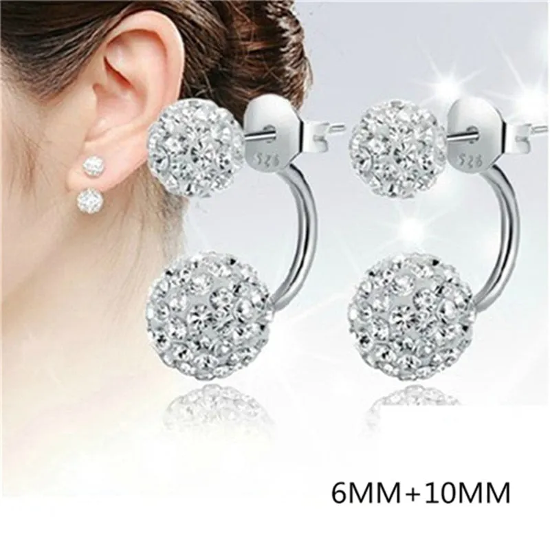 925 sterling silver Jewelry Shambhala luxury zirconia female vintage stud earrings