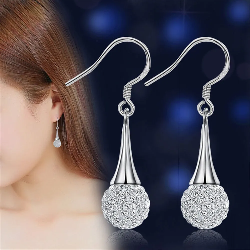 925 sterling silver Jewelry Shambhala luxury zirconia female vintage stud earrings