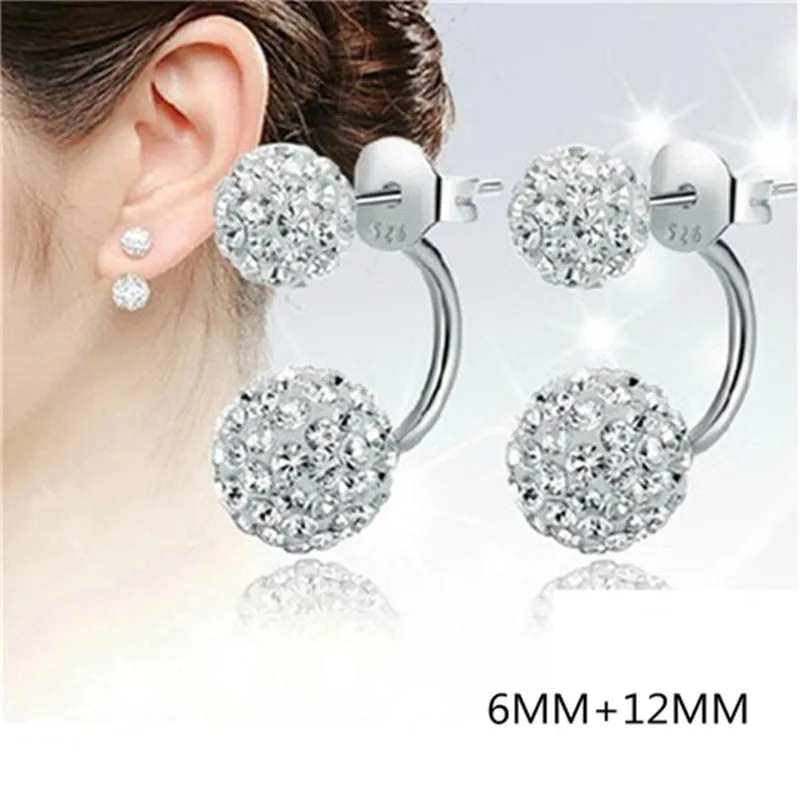 925 sterling silver Jewelry Shambhala luxury zirconia female vintage stud earrings