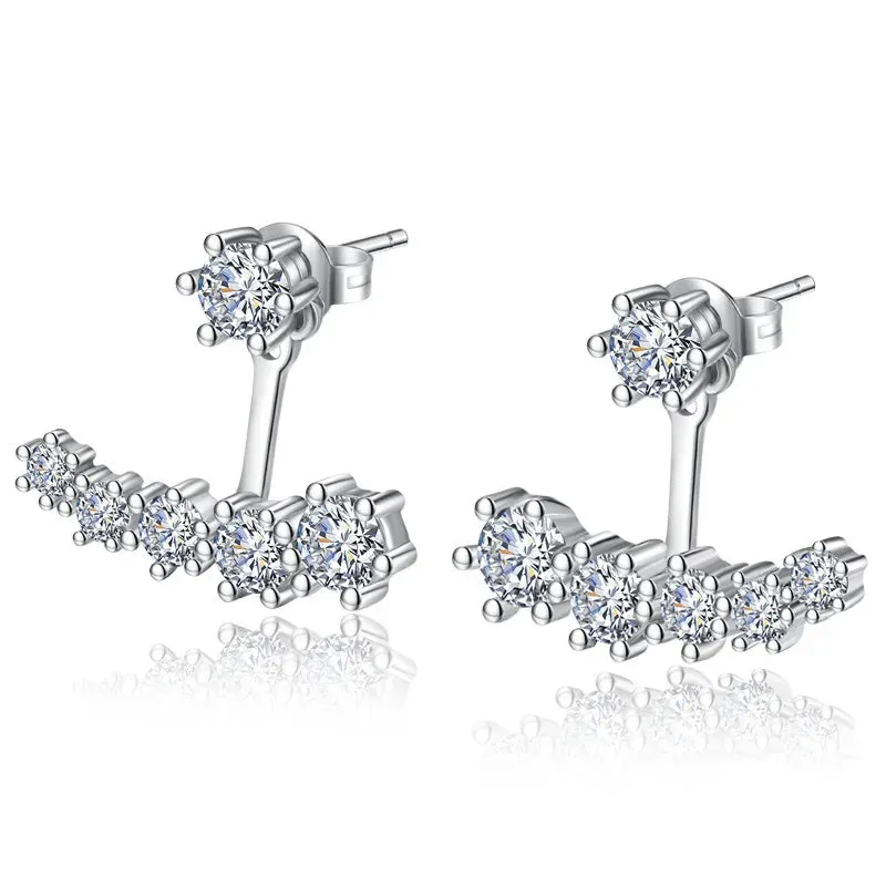 925 Sterling Silver Zircon Stud Earrings For Women New Fashions Exquisite Student Girlfriend Jewelry Accessories Wedding Party