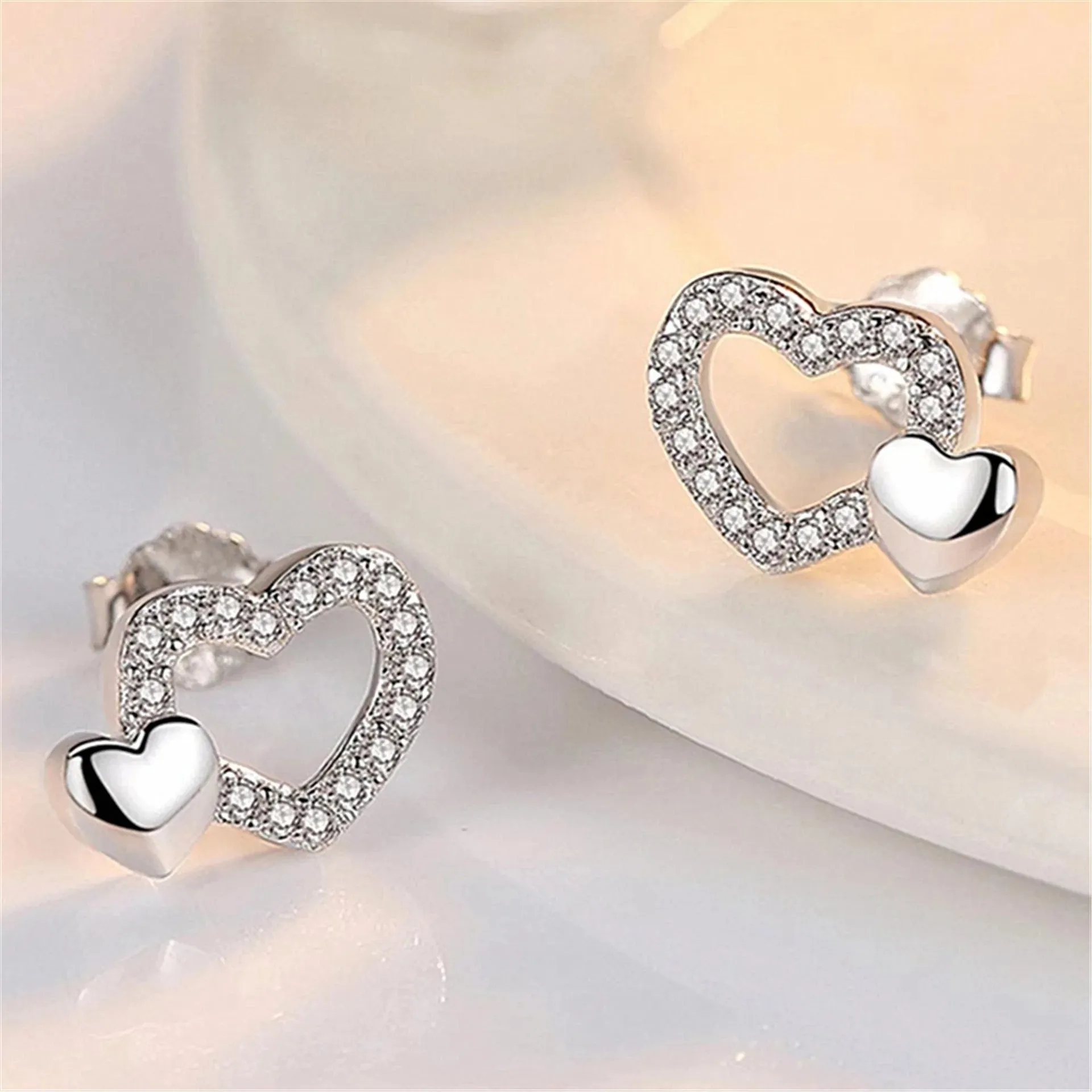 925 Sterling Silver Zircon Stud Earrings For Women New Fashions Exquisite Student Girlfriend Jewelry Accessories Wedding Party