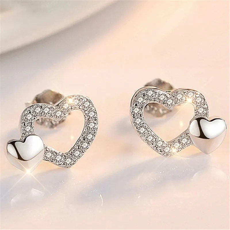 925 Sterling Silver Zircon Stud Earrings For Women New Fashions Exquisite Student Girlfriend Jewelry Accessories Wedding Party