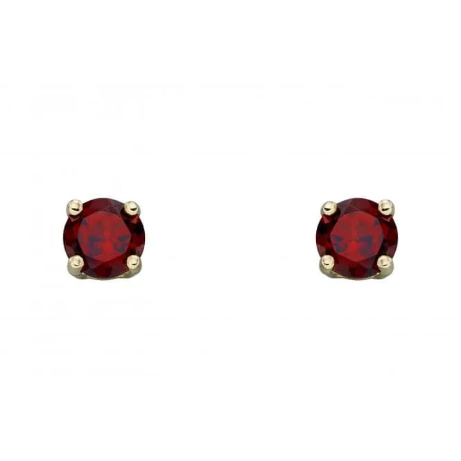 9ct January Garnet 4mm Stud Earrings GE2326