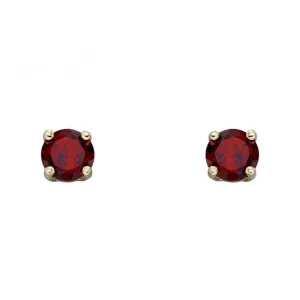 9ct January Garnet 4mm Stud Earrings GE2326