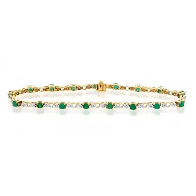 Acotis Diamonds 18K Gold 0.17ct Diamond Emerald Bracelet H1127