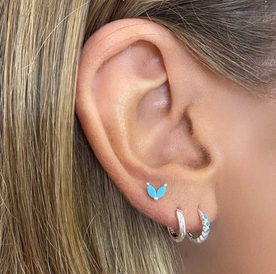 Aker Turquoise Silver Stud Earrings