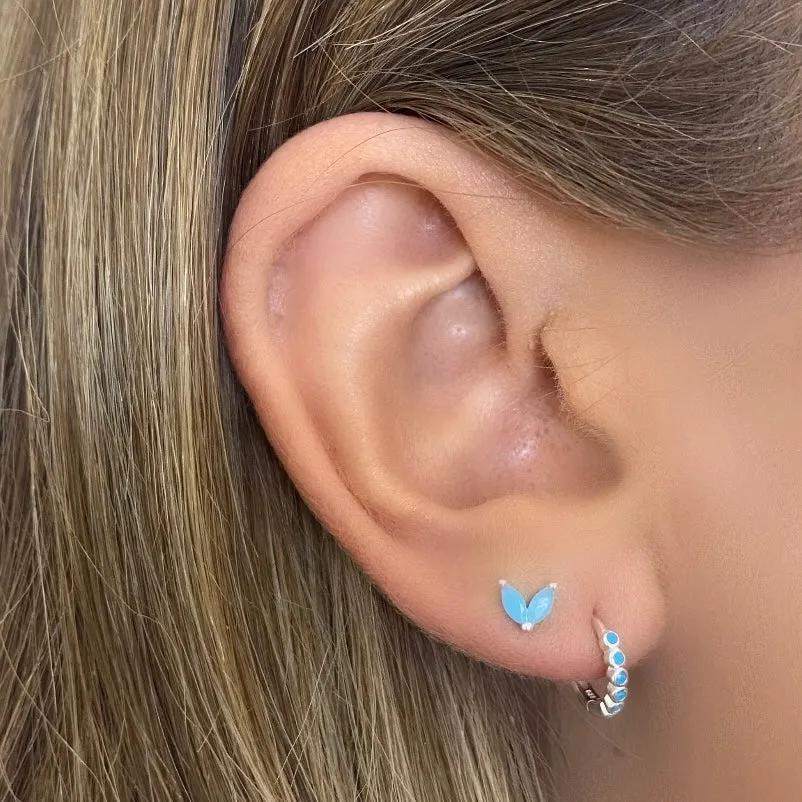 Aker Turquoise Silver Stud Earrings